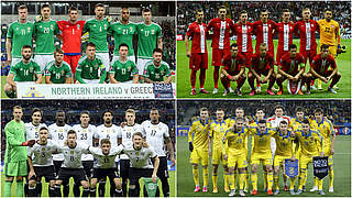 Die Gruppe C: Nordirland, Polen, Ukraine und Deutschland © Getty/DFB