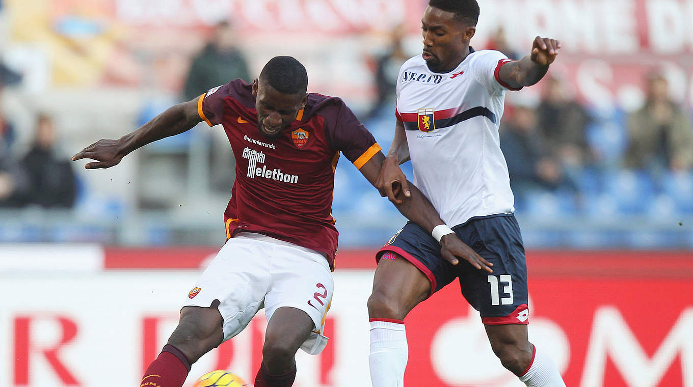 Antonio Rüdiger played the full 90 for Roma this weekend © 2015 Getty Images