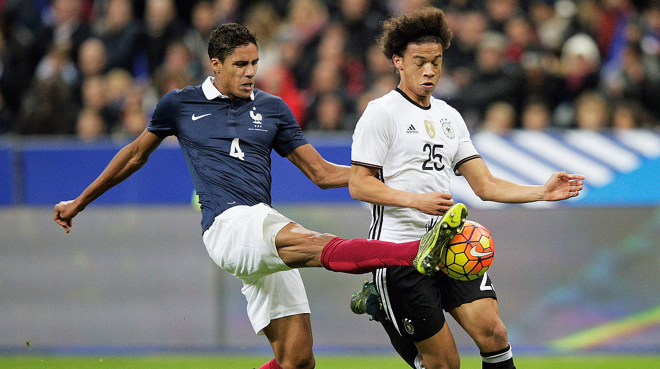 This seasons breakthrough player Leroy Sané makes his Die Mannschaft debut against France. © 2015 Getty Images