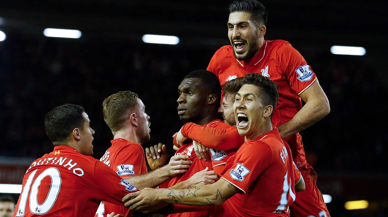 Sieg gegen den Tabellenführer: Can (M.) und Liverpool jubeln © 2015 Getty Images