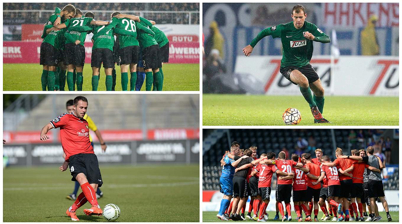 Sonnenhof gegen Preußen - auch das Duell Breier (u.l.) gegen Bischoff (o.r.) © Getty Images/DFB