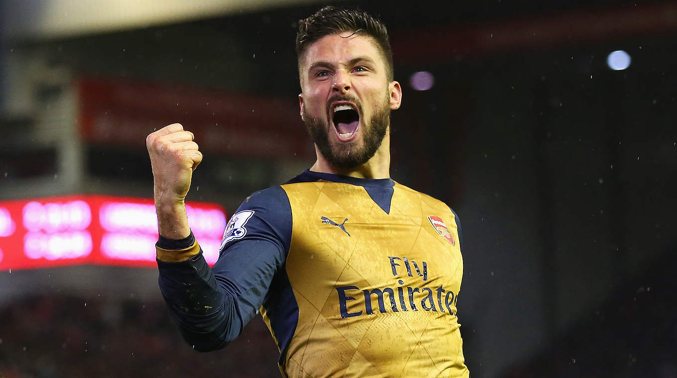 Giroud scored either side of half time to put Arsenal in the driving seat © 2016 Getty Images