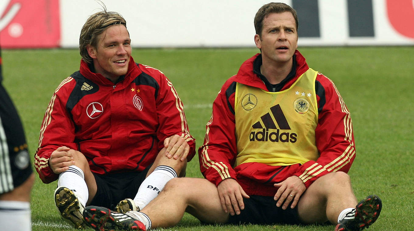 Stand 22-mal für das DFB-Team auf dem Platz: Clemens Fritz (l.) neben Oliver Bierhoff © 2008 Getty Images