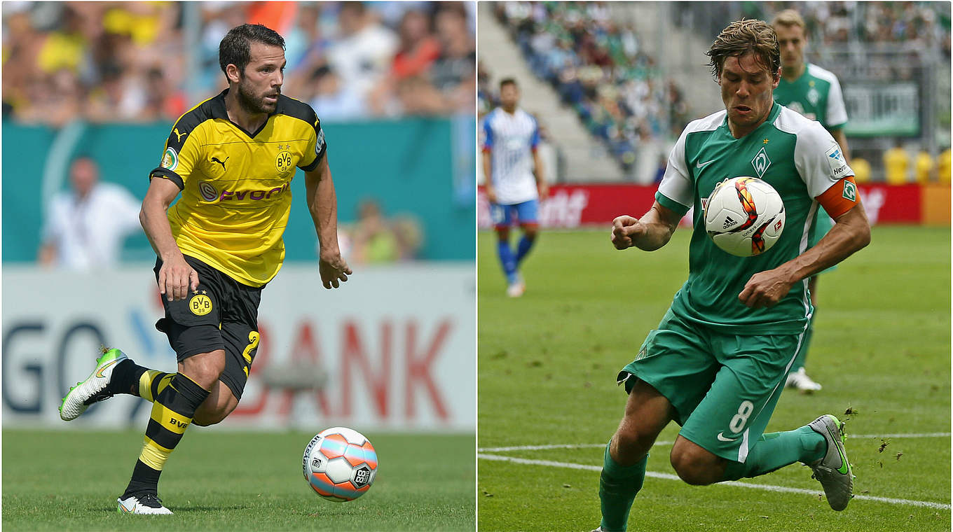 Stehen jeweils vor ihrem 300. Bundesligaspiel: Gonzalo Castro (l.) und Clemens Fritz © Bongarts/GettyImages/DFB