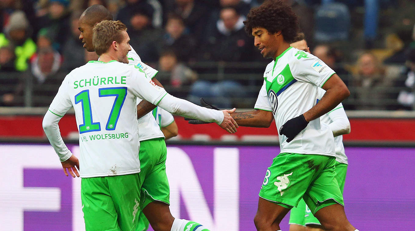 Wolfsburg goalscorers Schürrle and Dante © 2016 Getty Images
