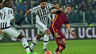 Sami Khedira celebrated a win with Juventus against Roma © 