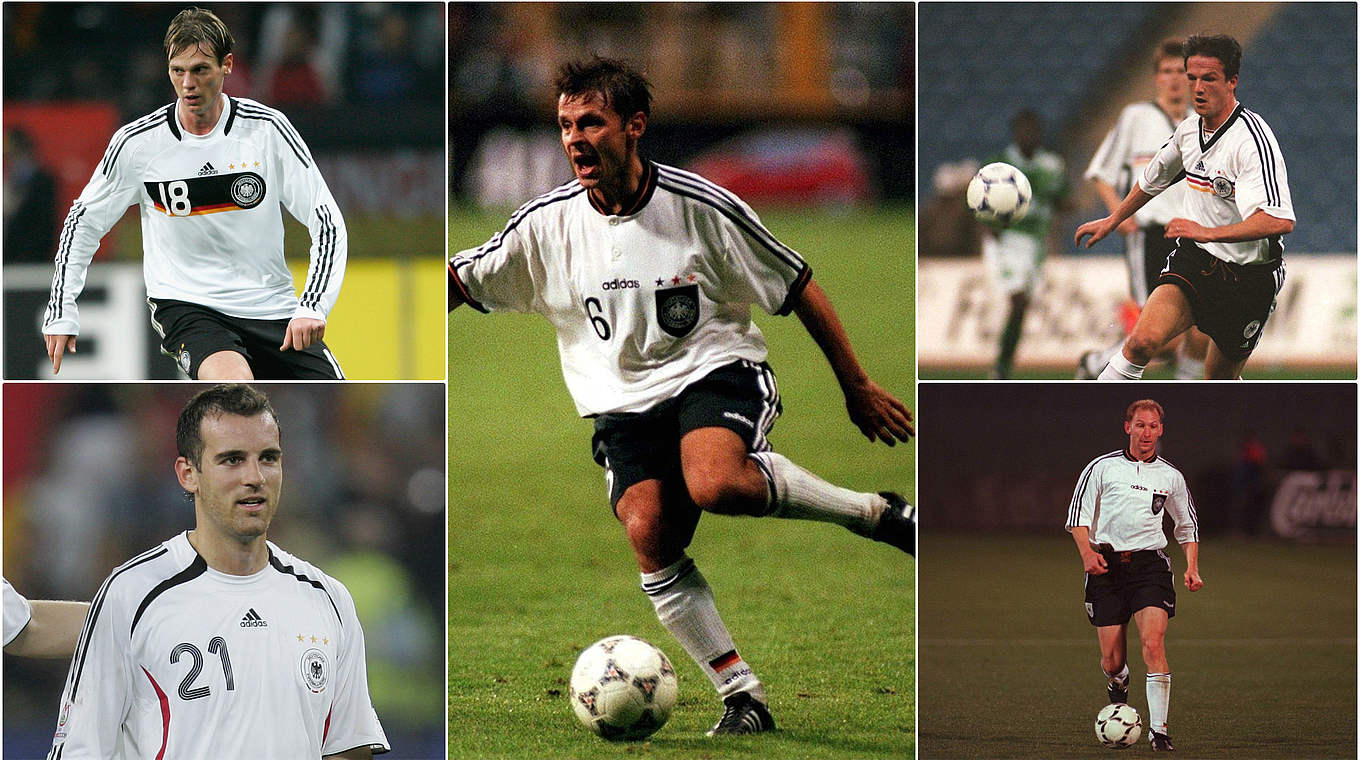 Drücken dem DFB-Team die Daumen: Borowski, Metzelder, Thon, Bobic und Eilts © Getty Images