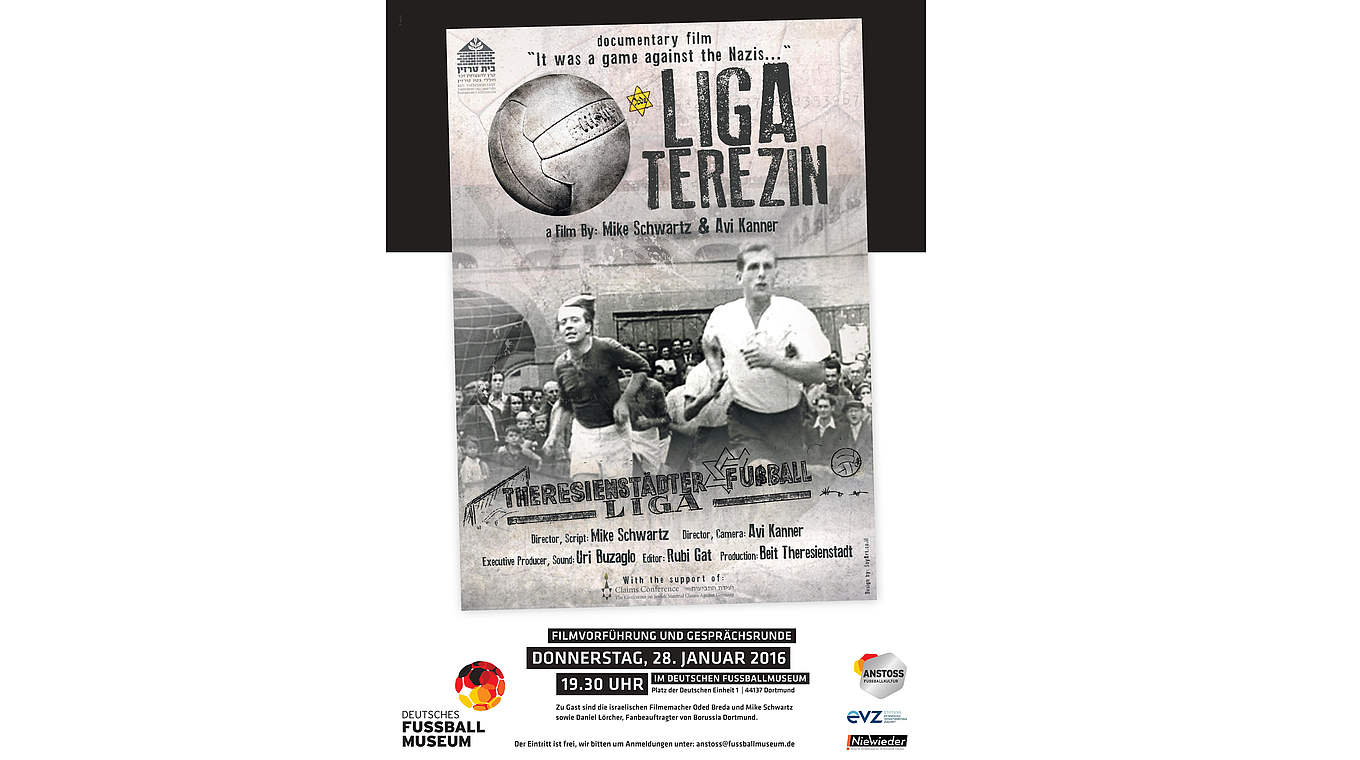 Ankündigungsplakat zum Film: "Liga Terezin – Ein Spiel gegen die Nazis" © DFB