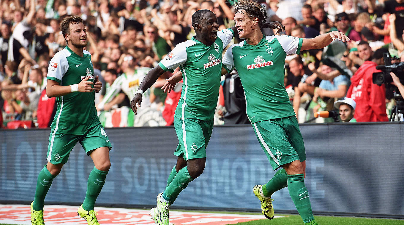 Der einzige Heimsieg der Saison: Werder bejubelt im August das 2:1 gegen Gladbach © Getty Images
