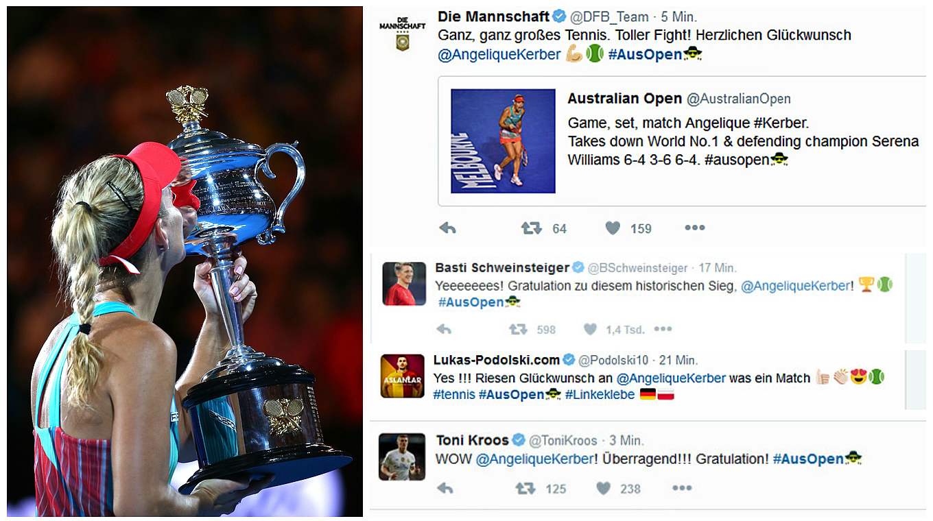"Yeeeeeees!": Nationalspieler gratulieren zum Sieg bei den Australian Open © Getty Images/DFB