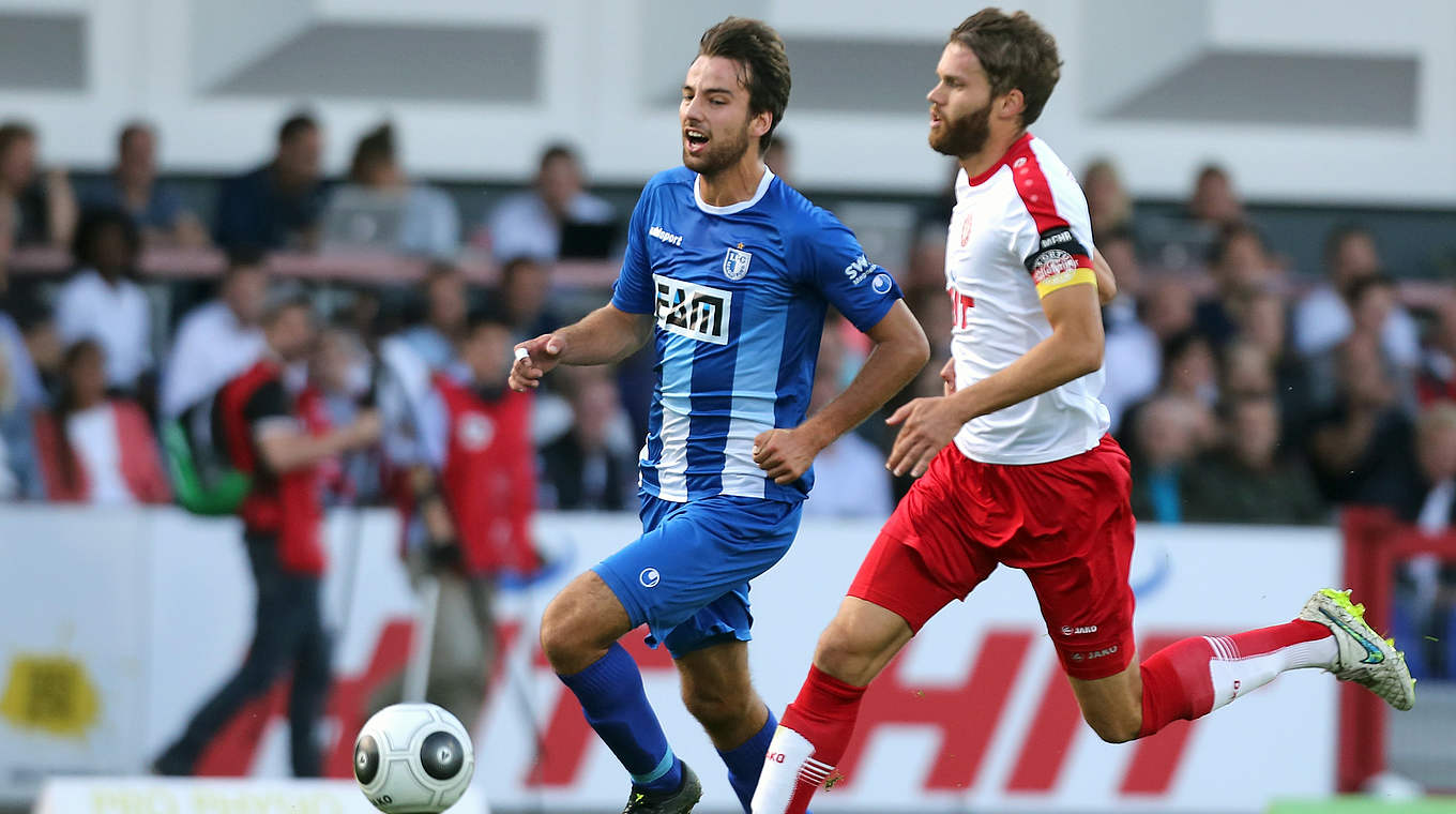 Torschütze für den 1. FC Magdeburg im Hinspiel: Christian Beck (l.) - wer sonst? © 2015 Getty Images