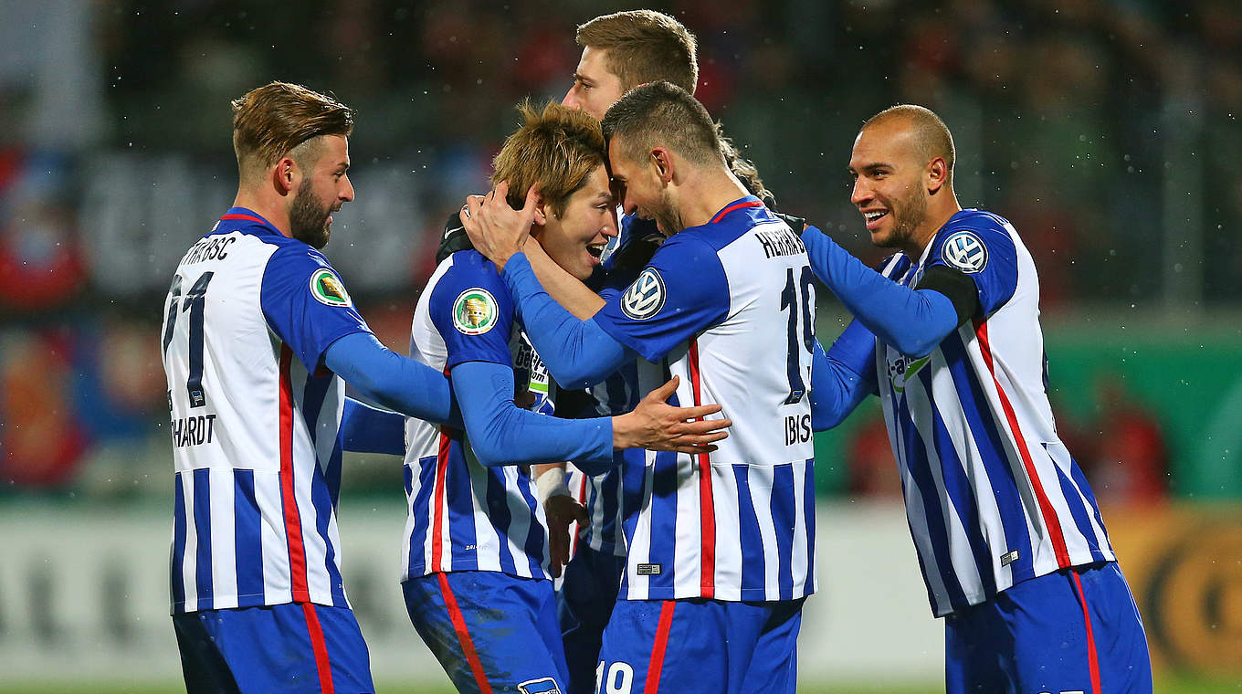 Hertha are in the DFB Cup semis for the first time in 35 years © 2016 Getty Images