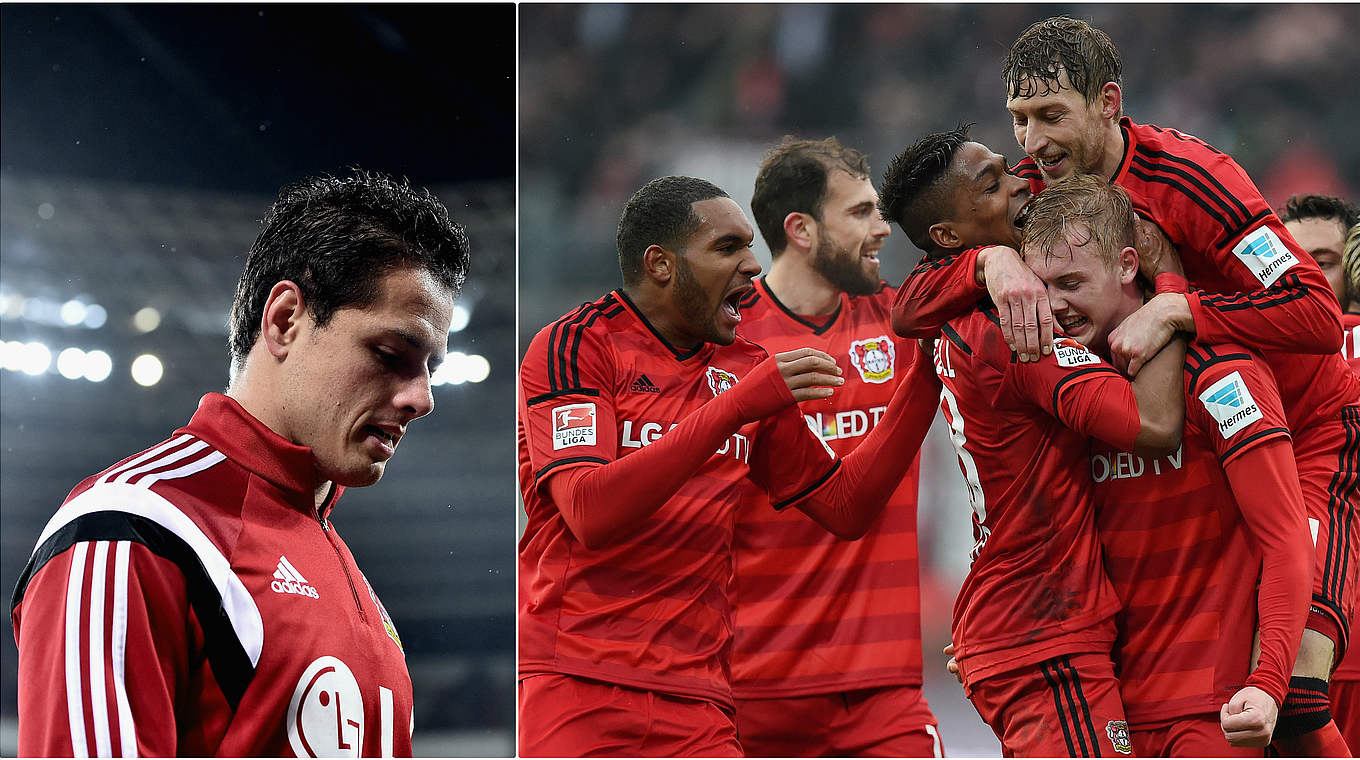 Auch ohne Torjäger Chicharito (l.): Bayer 04 Leverkusen will Sporting Lissabon besiegen © Getty/DFB