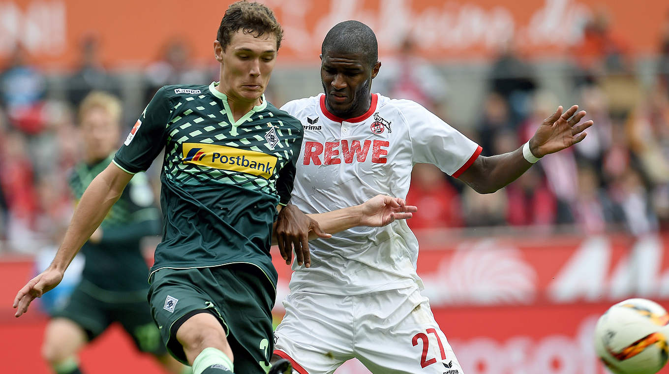 Hinspiel in Köln: Modeste (l.) im Zweikampf mit Christensen © 2015 Getty Images