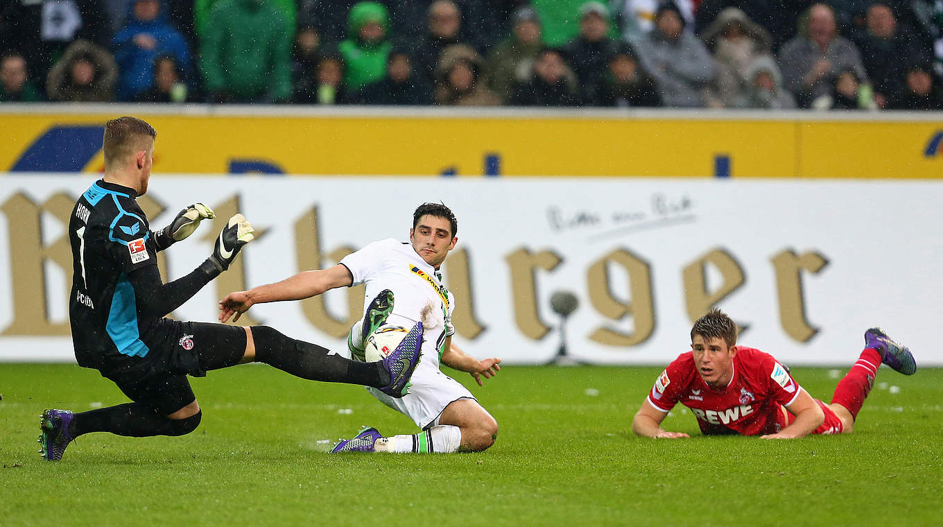 Timo Horn keeps his side in it, saving Stindl's effort © 2016 Getty Images