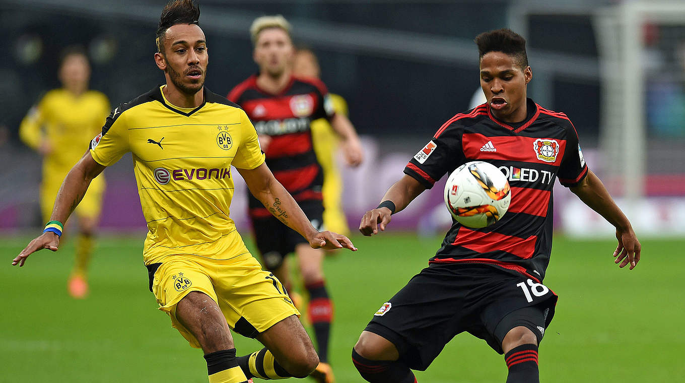 Aubameyang earns his side the win with his 21st Bundesliga goal of the season © AFP/Getty Images