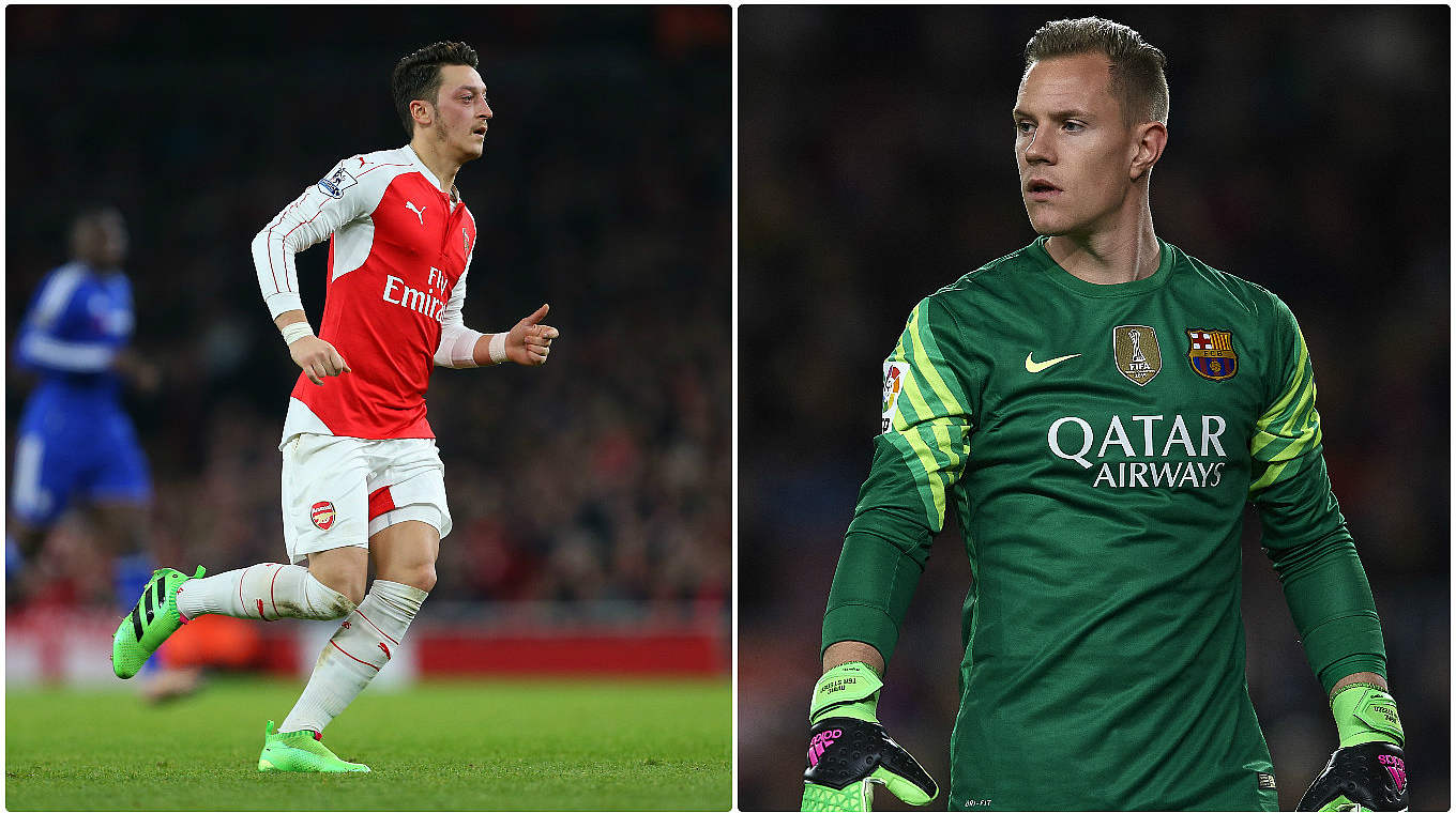 Teammates in the national side, opponents tonight: Özil and ter Stegen © 