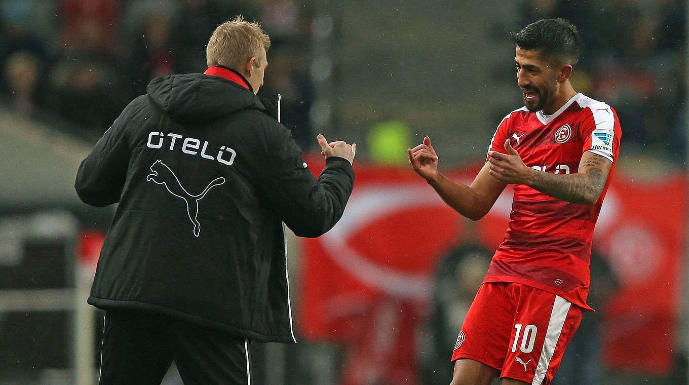 Düsseldorfer Jubel: Demirbay (r.) bringt die Fortuna in Führung © 2016 Getty Images