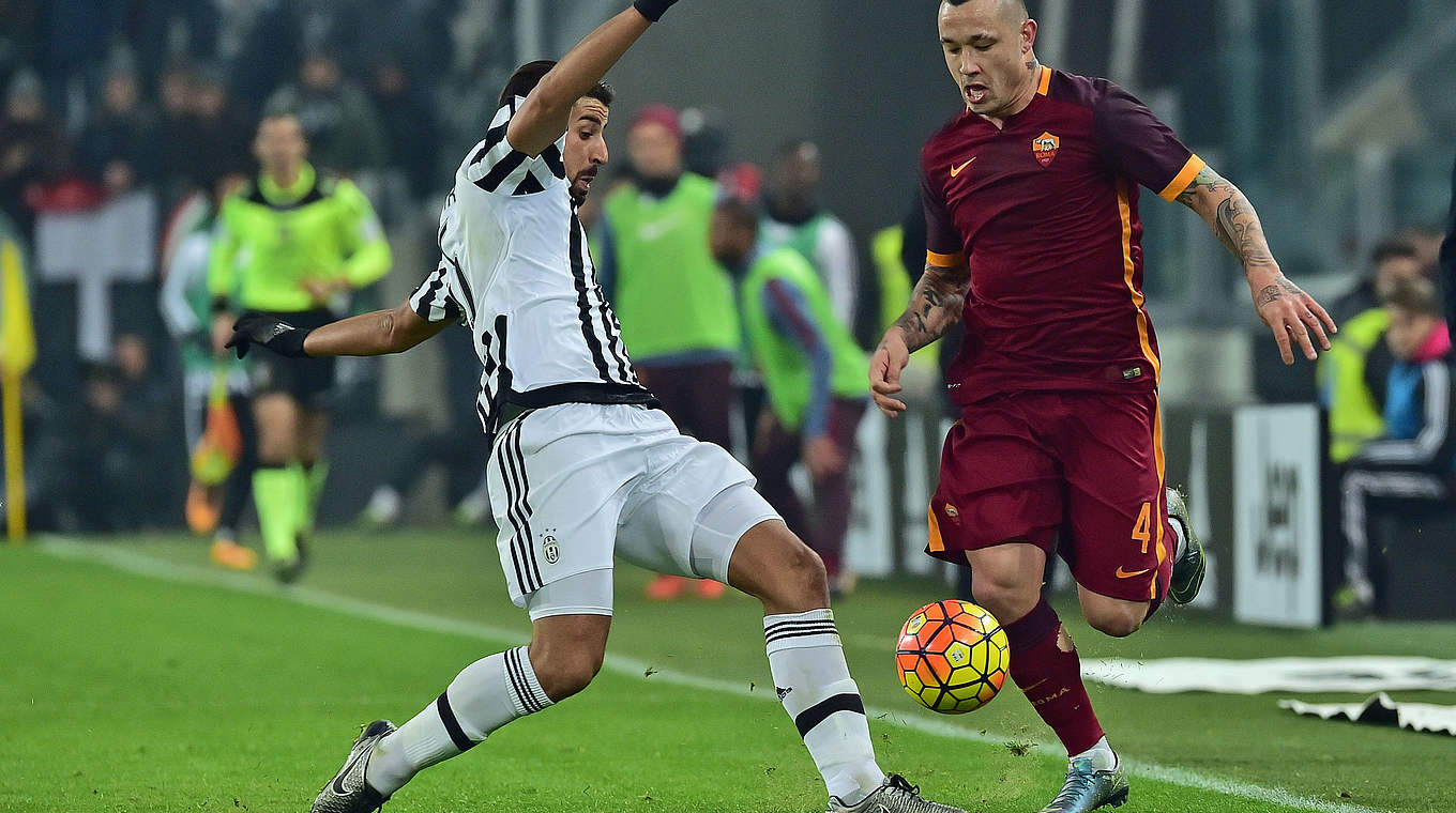 "Er erobert unglaublich viele Bälle": Khedira (l.) mit Juve gegen die Roma mit Nainggolan © Getty Images