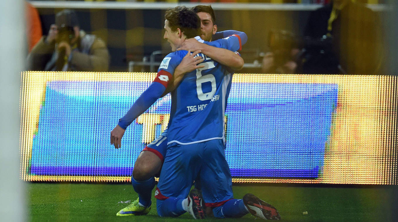 Hoffenheims Top-Duo: die Nationalspieler Rudy (vorne) und Volland  © 2016 Getty Images