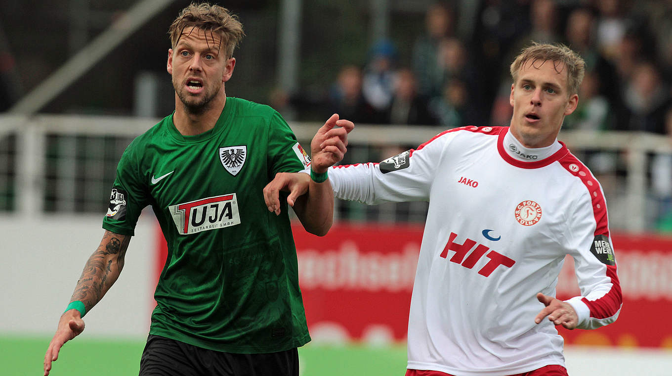 Nordrhein-Westfalen-Duell in Köln: Fortuna mit Bender (r.) trifft auf Reichweins Münster © 2015 Getty Images