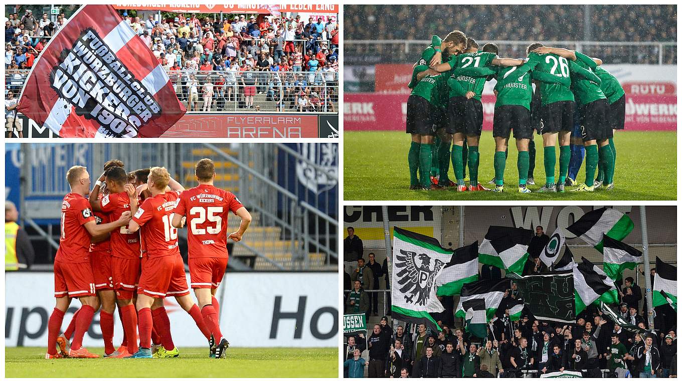 Messen sich jetzt am 17. Februar: Würzburger Kickers und Preußen Münster © DFB/Getty Images