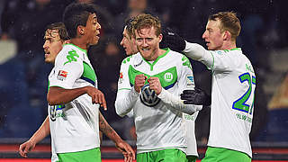 Memorable night for André Schürrle - scoring his first Bundesliga hat-trick © 2016 Getty Images