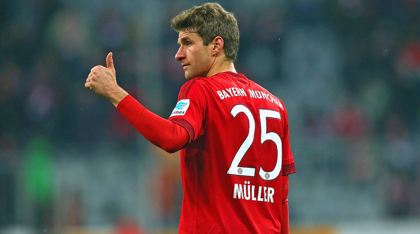 Doppelpack im Hinspiel: Weltmeister Thomas Müller beim 5:1 in München gegen den BVB © 2016 Getty Images