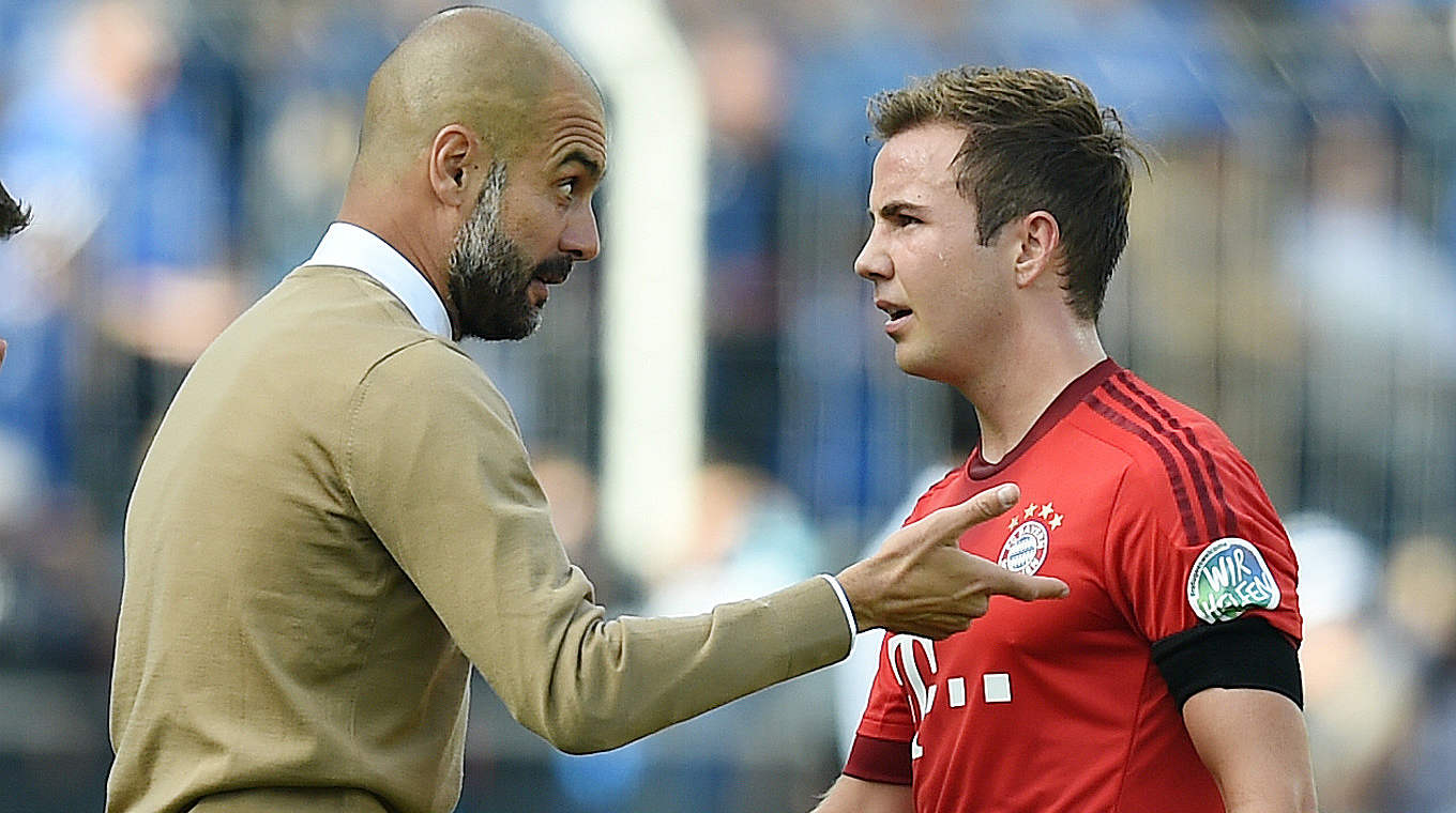 Trainer Pep Guardiola (l.) über Mario Götze beim FC Bayern: "Er war und ist wichtig" © Getty Images