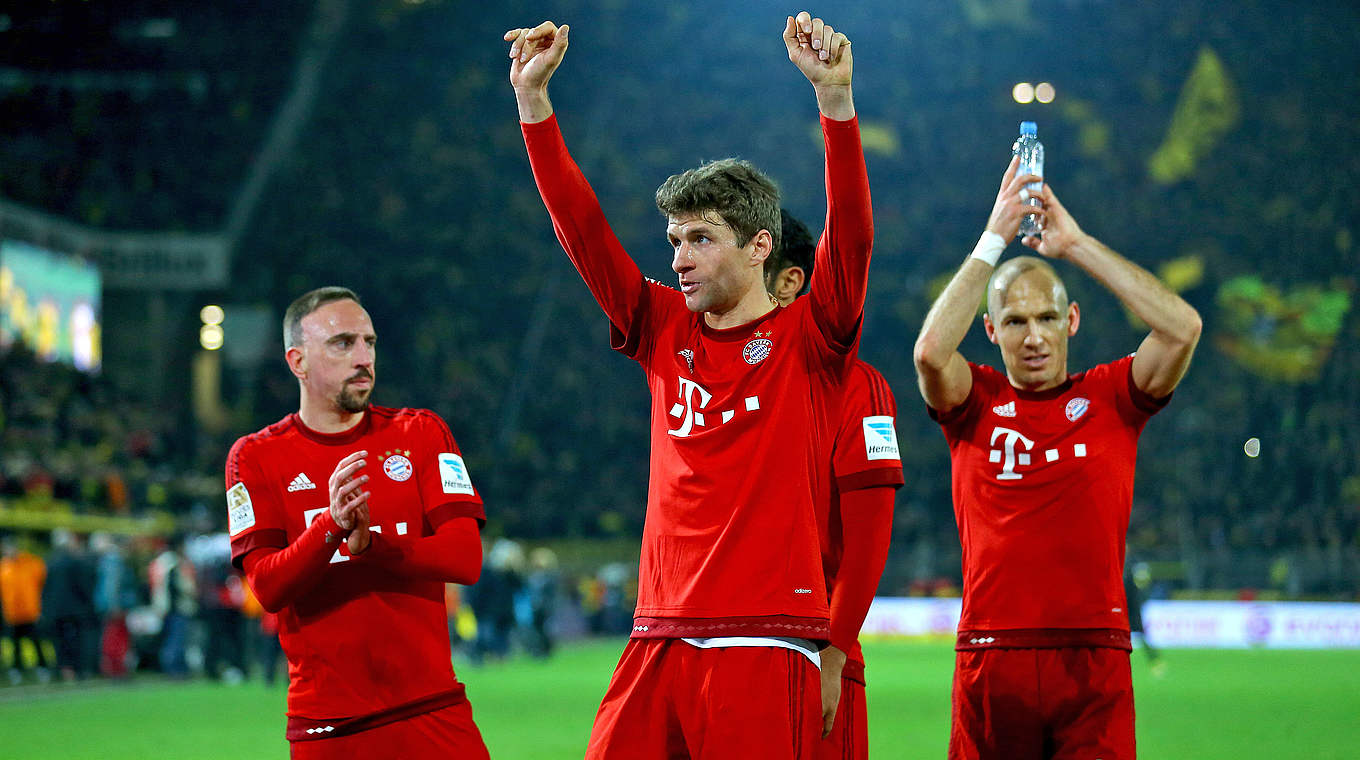 Müller (v.) übers Spiel in Dortmund: "Die Mannschaft ist ziemlich nah ans Limit gegangen" © 2016 Getty Images  For MAN