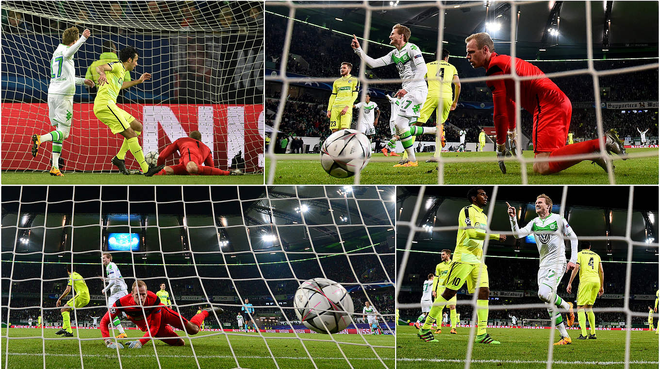 World cup winner André Schürrle put Wolfsburg into the Champions League quarterfinals © Getty/DFB
