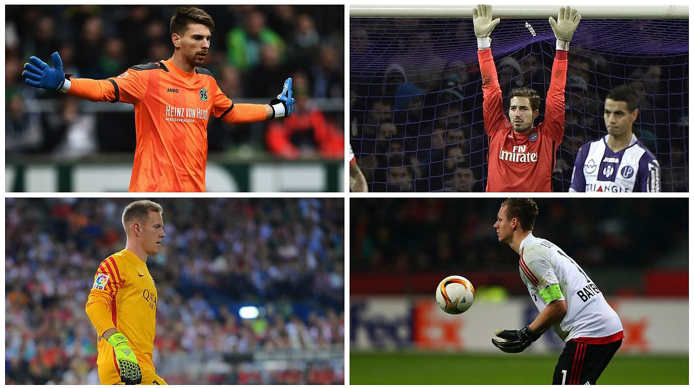 Zieler, Trapp, ter Stegen and Leno are all battling for a place in the squad © AFP/GettyImages/DFB