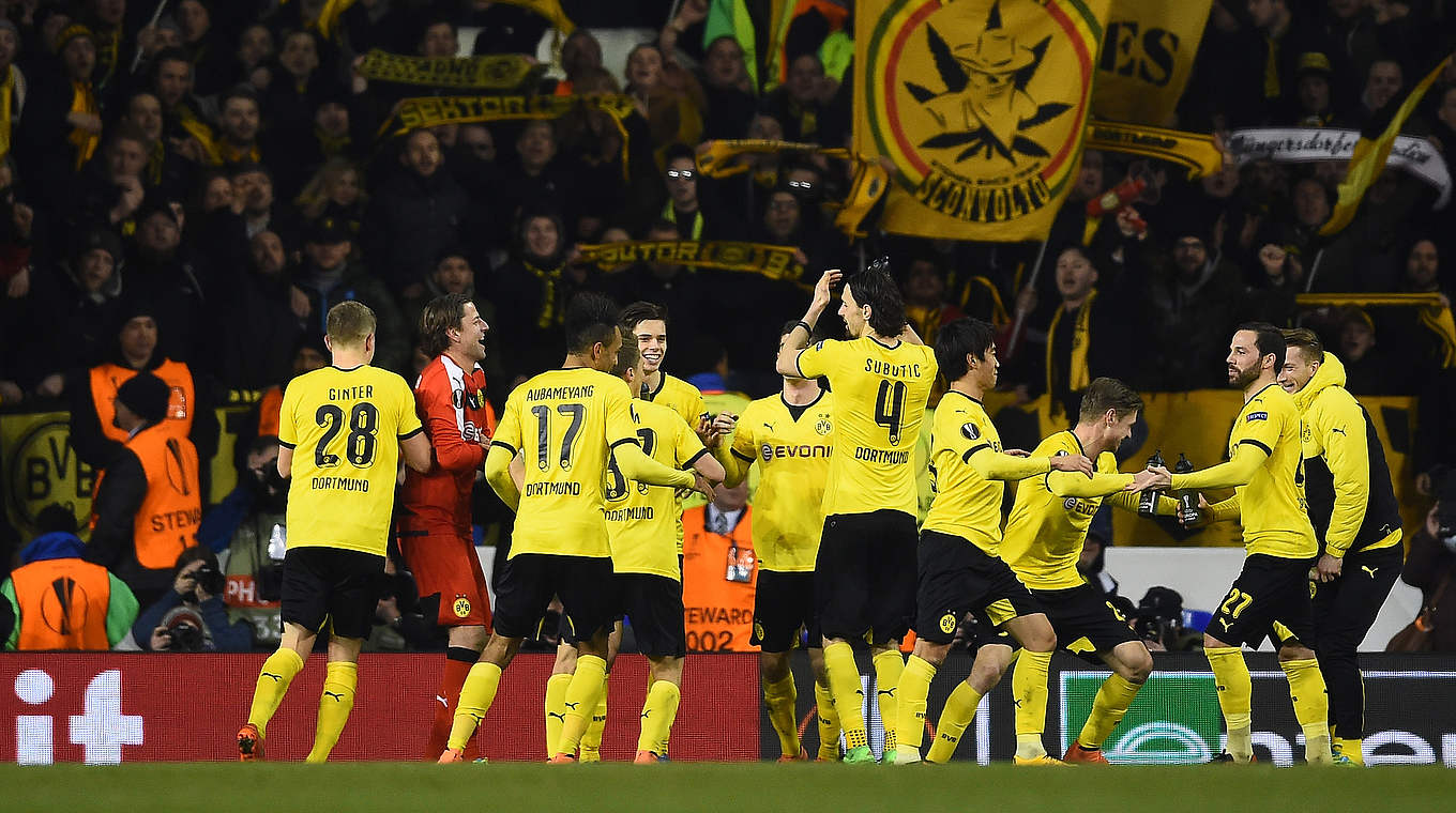 Dortmund victorious in the round of 16, beating Spurs twice © 2016 Getty Images