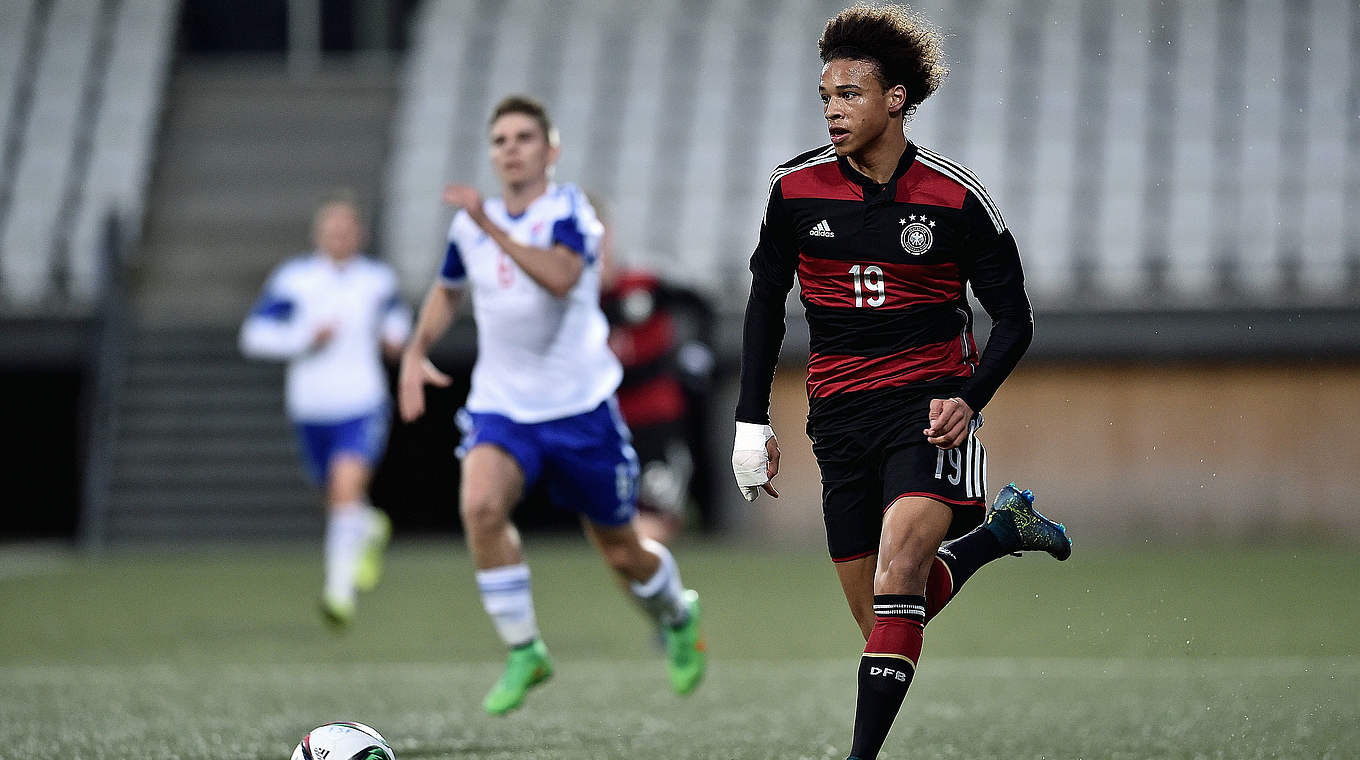 Erster Einsatz für die U 21-Nationalmannschaft: Sané debütierte am 3. September 2015 gegen Dänemark © 2015 Getty Images