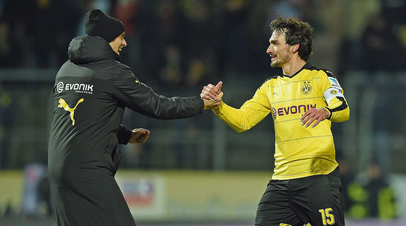 Hummels (r.) mit BVB-Coach Tuchel: "Wir haben noch viel vor" © 2016 Getty Images