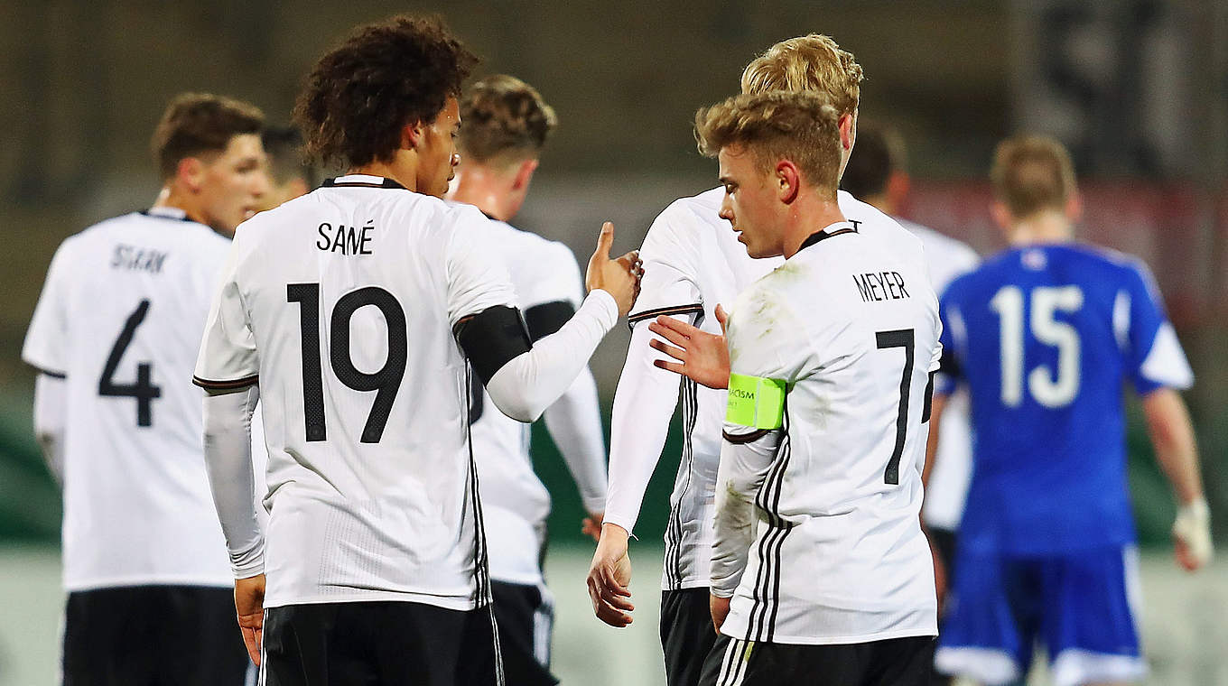 Schalker Sieggaranten bei der U 21: Leroy Sané (Nr. 19) und Max Meyer (Nr. 7) © 2016 Getty Images
