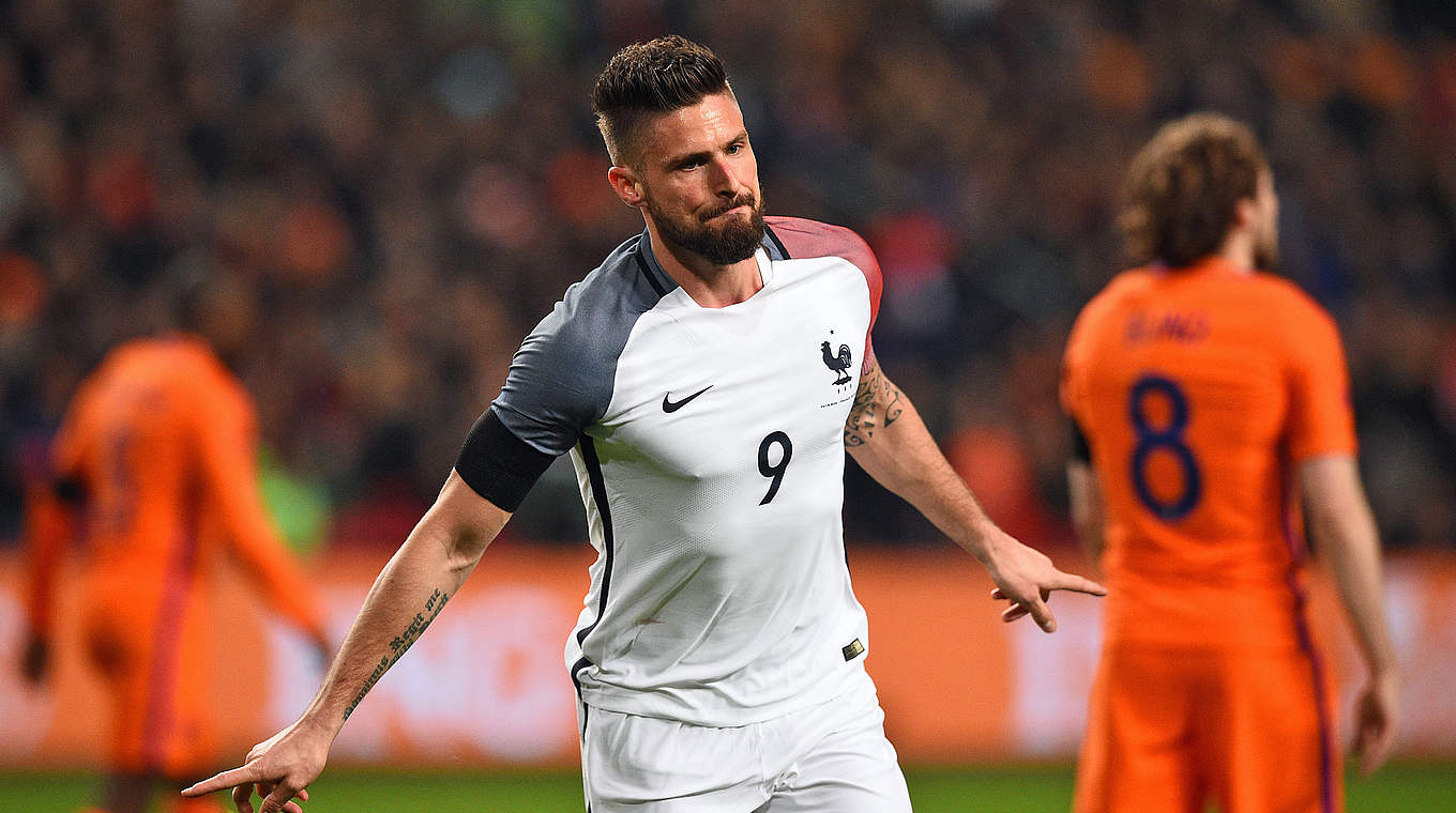 Trifft in Amsterdam zum 2:0 für Frankreich: Olivier Giroud © 2016 Getty Images