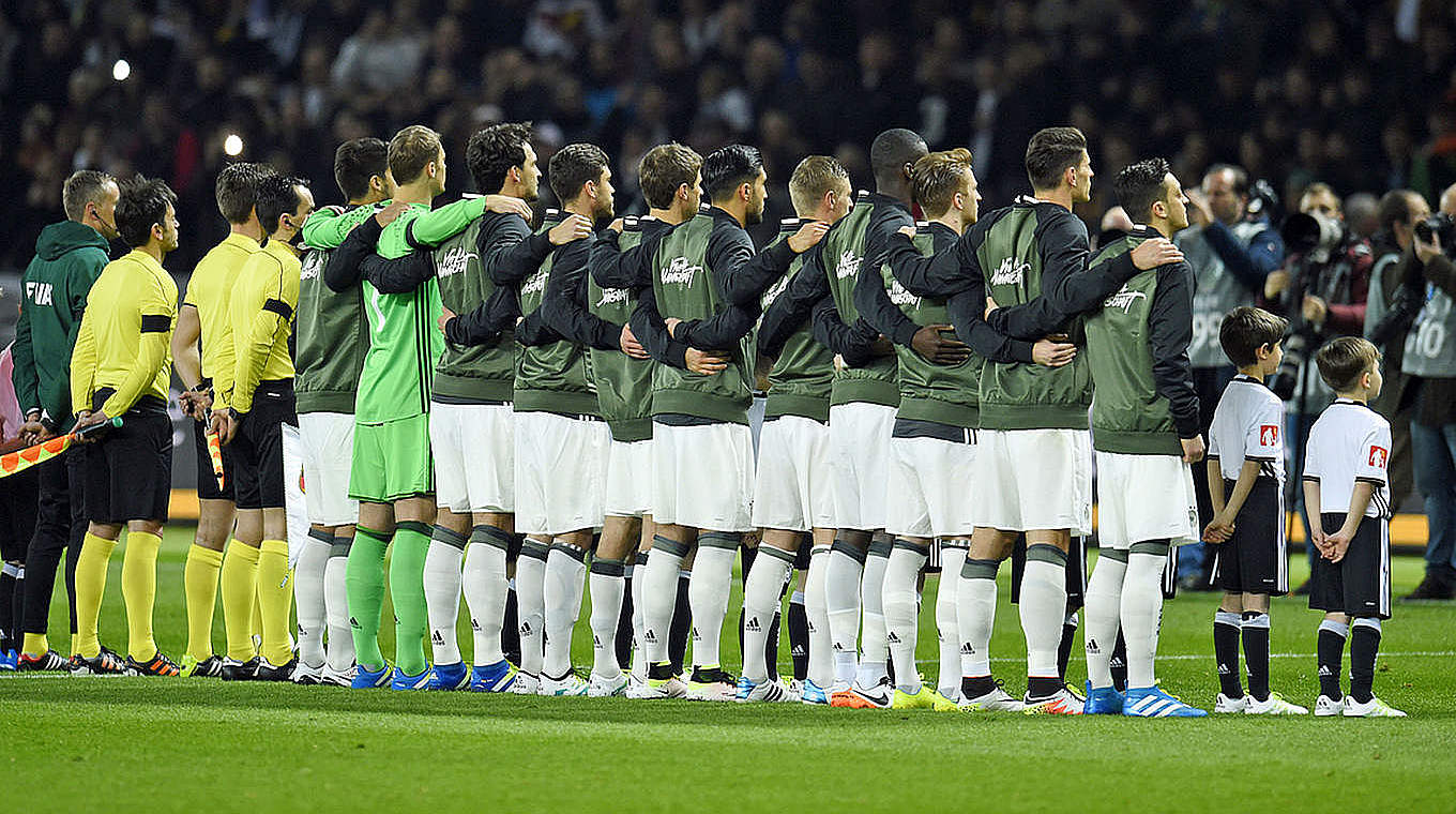 A minute's silence was impeccably held before the game for the Brussels victims © GES-Sportfoto