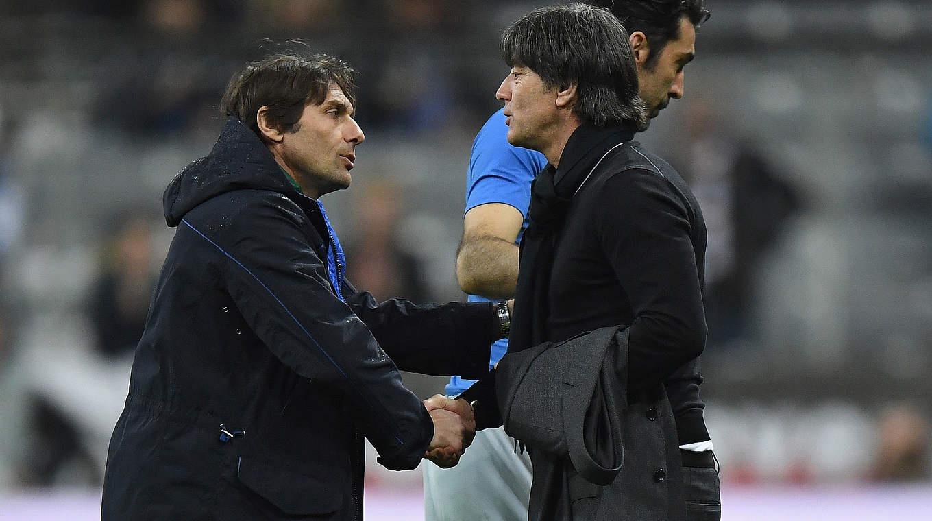 Löw über Conte (l.): "Er hat erkannt, dass man mit Catenaccio kein Turnier mehr gewinnt" © 2016 Getty Images