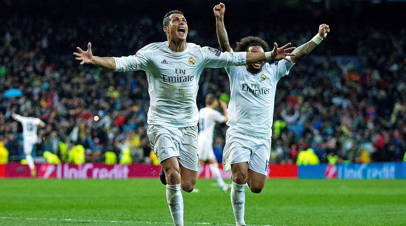 Es ist der 16. Treffer für den Portugiesen im laufenden Wettbewerb, der Real Madrid an diesem Abend im Alleingang in das Champions-League-Halbfinale schießt. © 2016 Getty Images
