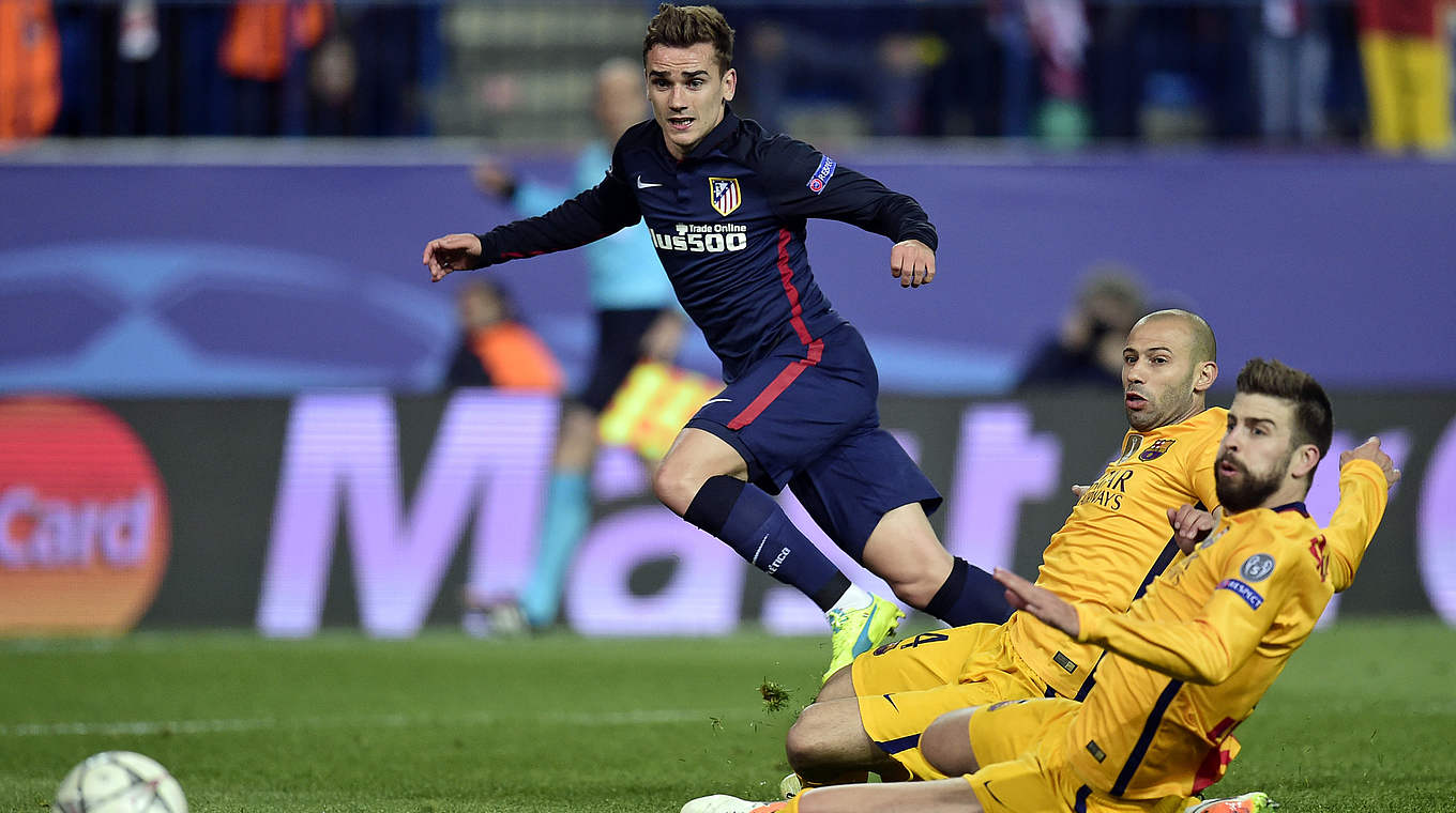 Antoine Griezmann netted twice as Atletico Madrid knocked out Barcelona © 2016 Getty Images