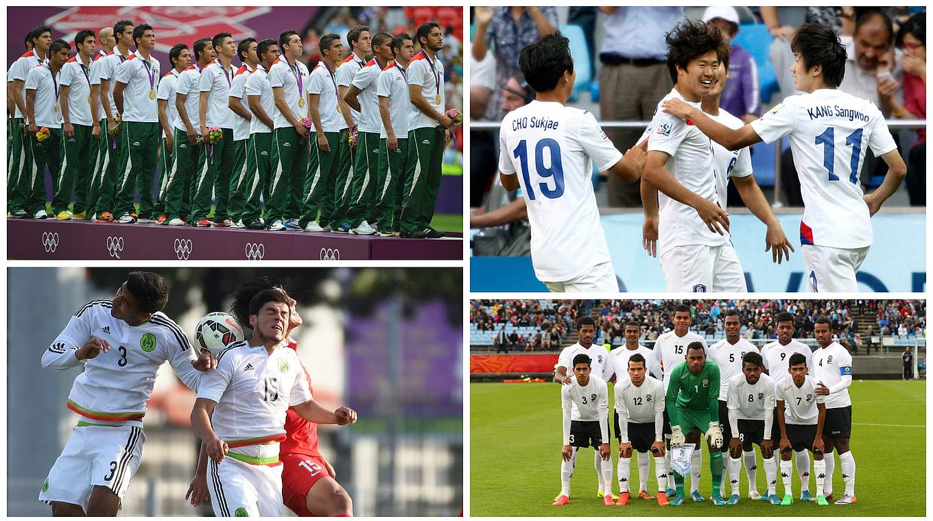 Die Gegner der deutschen U 21: Fidschi, London-Olympiasieger Mexiko und Südkorea © AFP/Getty Images/FIFA/DFB