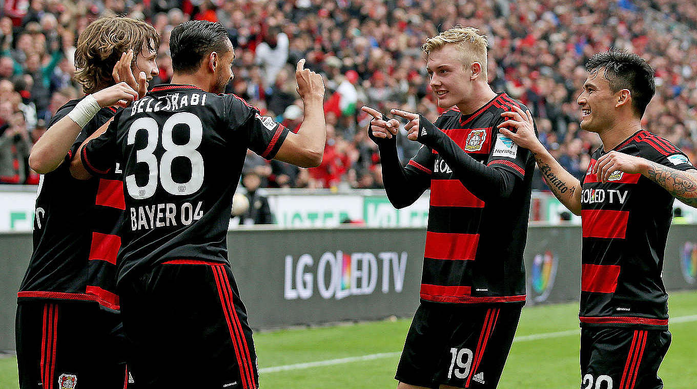 Brandt and Bellarabi on the scoresheet for Leverkusen © 