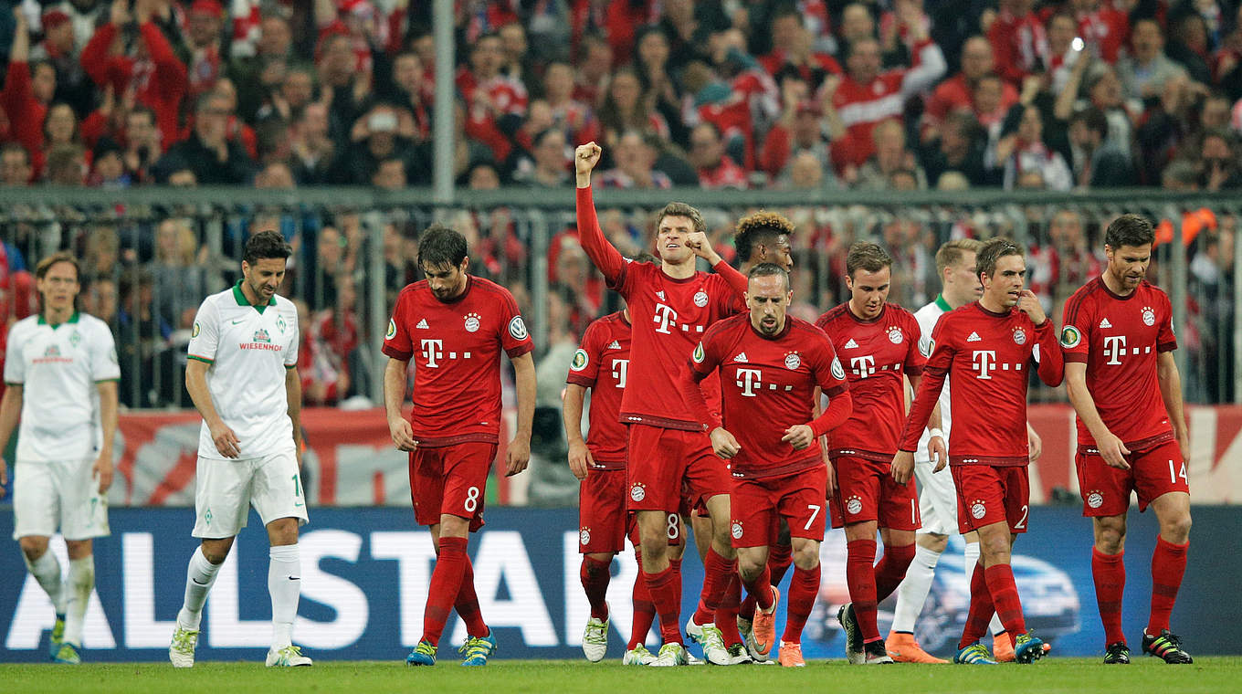 FC Bayern München are the first confirmed finalists, with BVB and Hertha to play on Wednesday. © 2016 Getty Images