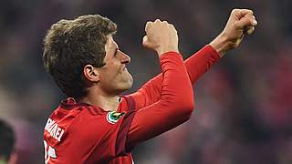 Matchwinner: Dank Nationalspieler Thomas Müller steht der FC Bayern München im Endspiel um den DFB-Pokal. © Getty Images