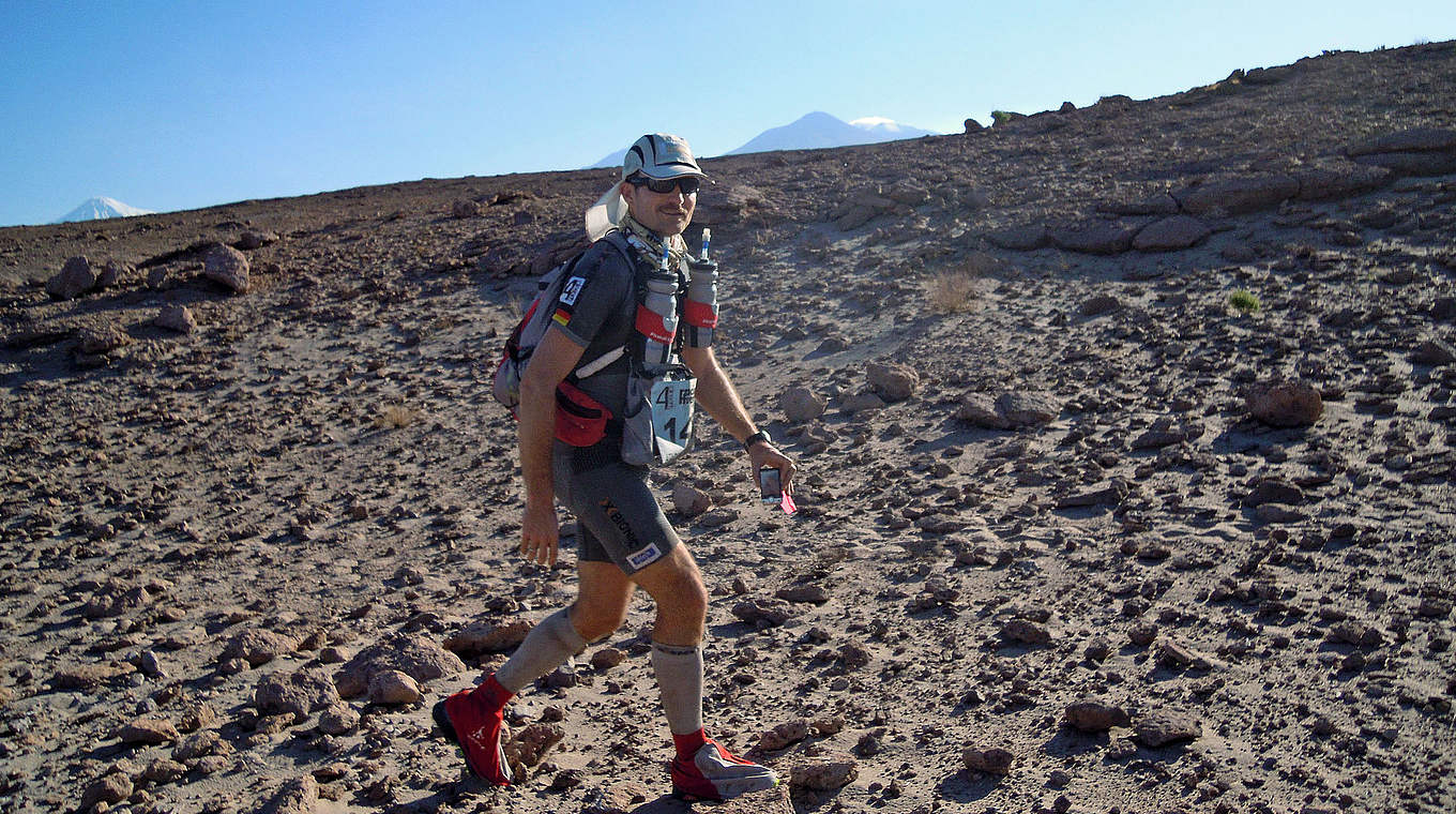 Unverwüstlich: Aalens Aufsichtsratsmitglied Michael Weißkopf in der Atacama-Wüste © VfR Aalen 