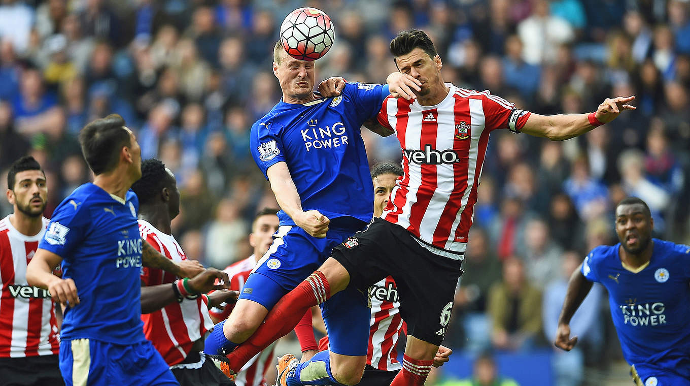 Huth completed the game for Leicester © 2016 Getty Images