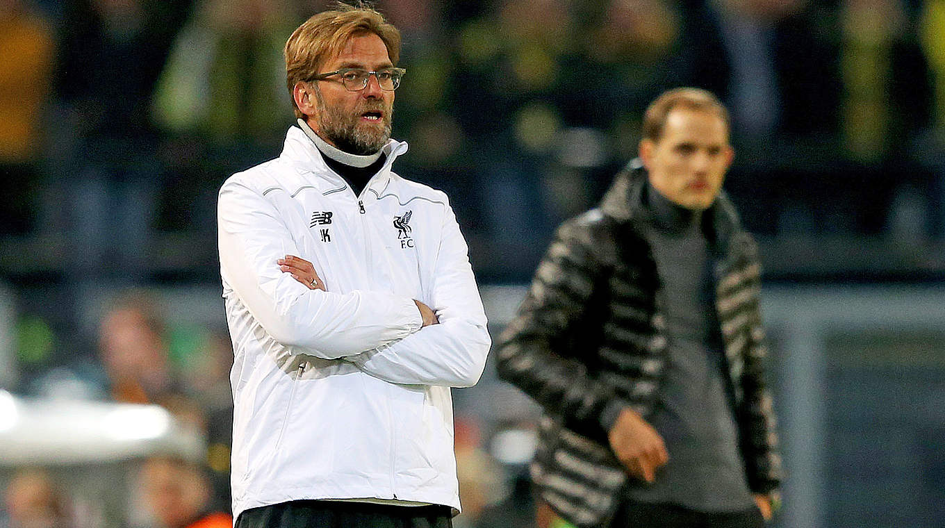 Rückkehr zur alten Liebe: Liverpool-Trainer Jürgen Klopp (l.) neben Thomas Tuchel © 2016 Getty Images