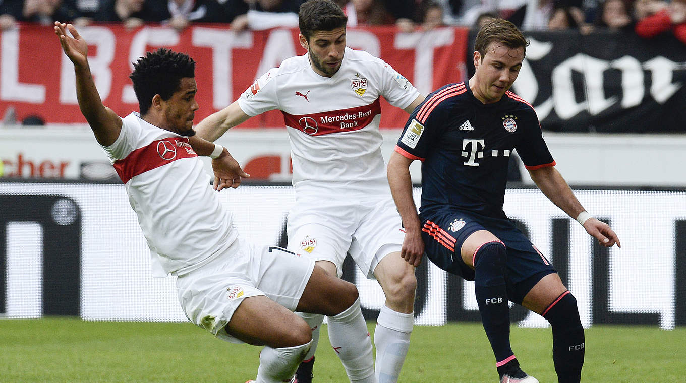 In Stuttgart in der Münchner Startelf: Weltmeister Mario Götze (r.) © THOMAS KIENZLE/AFP/Getty Images