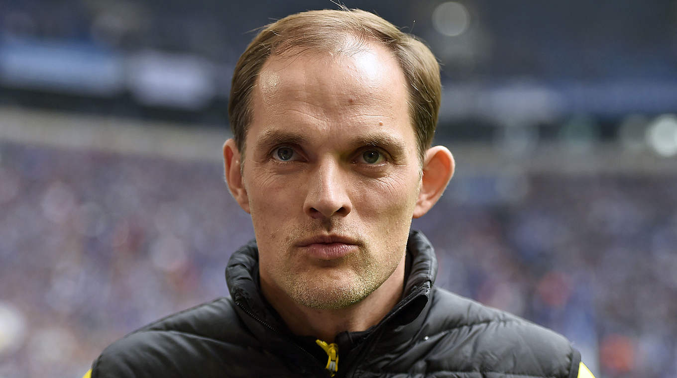 100. Auswärtsspiel in der Bundesliga: BVB-Trainer Thomas Tuchel © 2016 Getty Images